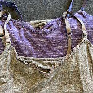 Jessica Simpson Nursing Tank Tops Bundle Lot Purple & Grey Maternity